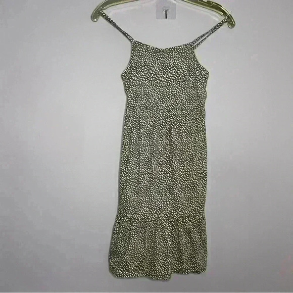 Old Navy Kids Sleeveless Summer Dress, Size 10/12 Grn&Wht Pattern Side Pockets - Picture 1 of 5